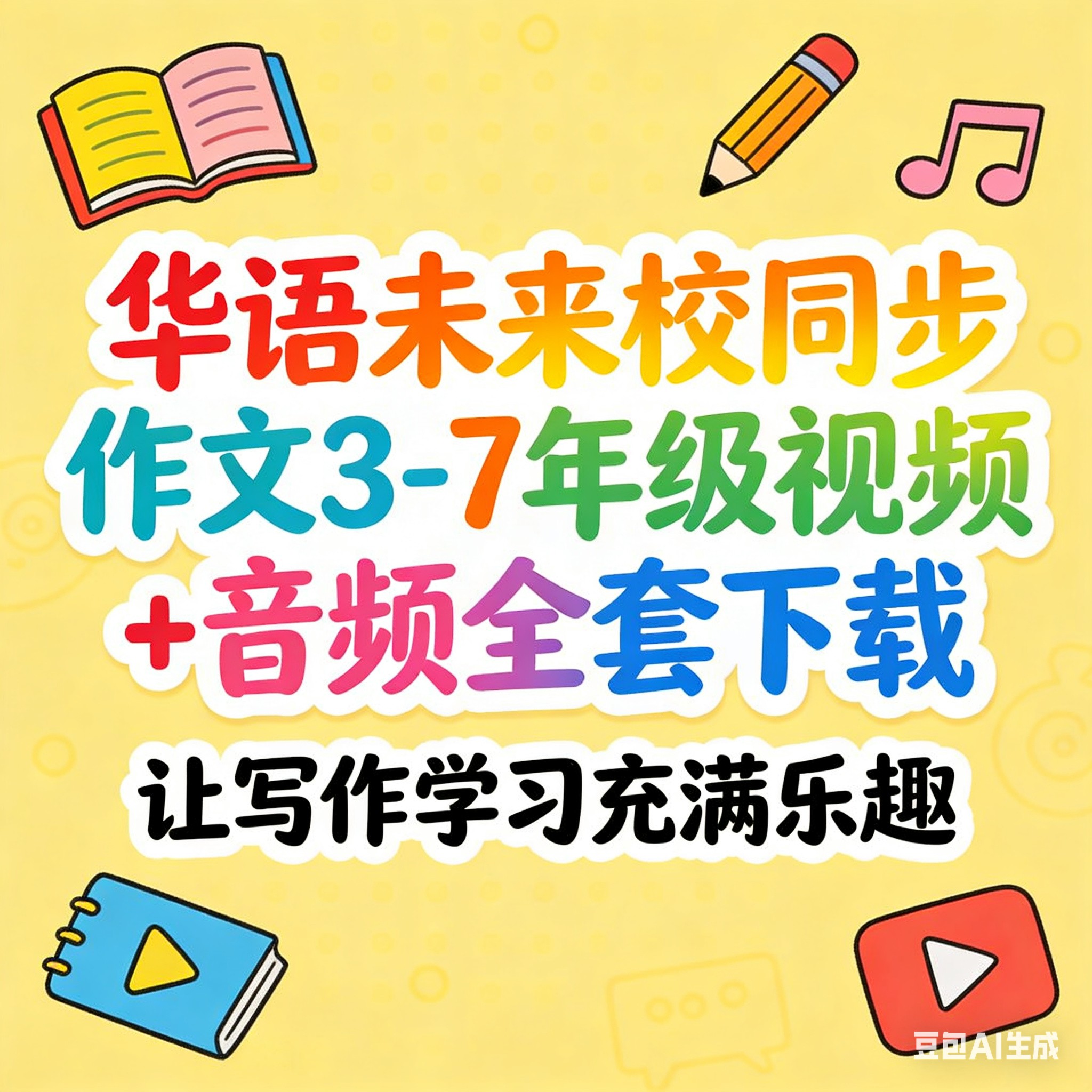 华语未来校内同步作文3-7年级视频+音频全套下载第1张-惠学吧 Image