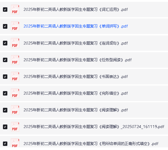 2025初中英语专题复习学困生+中等生+尖子生PDF下载第4张-惠学吧 Image