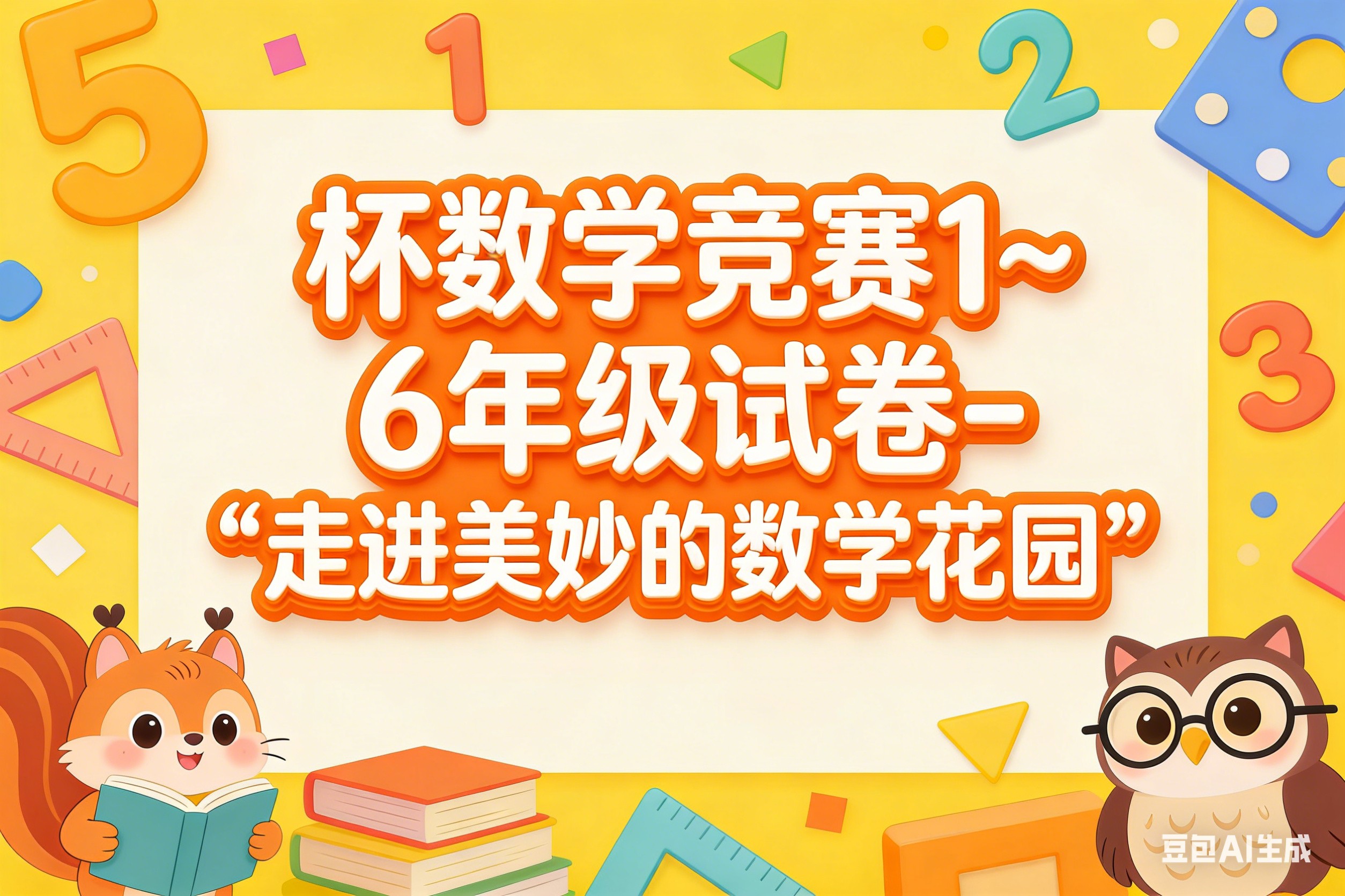 杯数学竞赛1~6年级试卷下载-“走进美妙的数学花园”第1张-惠学吧 Image