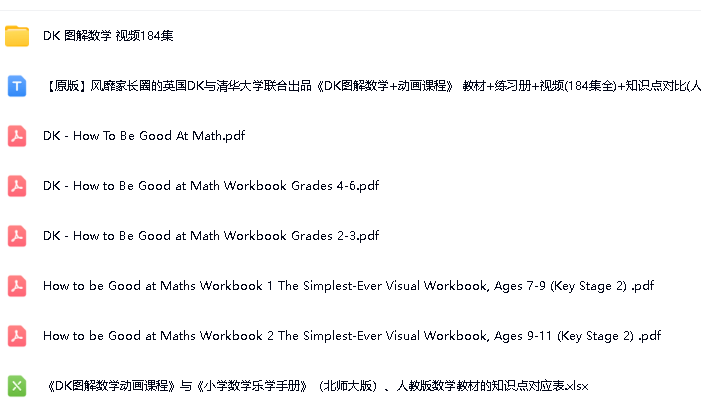 《DK图解数学+动画课程》 教材+练习册+视频(184集全)+知识点对比(人教与北大版)全网最全第2张-惠学吧 Image