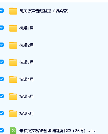 未泱泱妈英文阅读营【桥梁+初级+中级+高级+加油包】全套视频资料下载第7张-惠学吧 Image