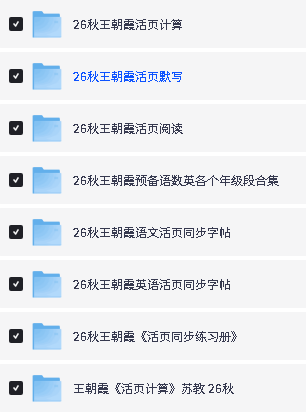 2026秋王朝霞小学1-6系列-活页计算默写阅读预备同步练习册字帖第2张-惠学吧-虚拟资源货源网 Image